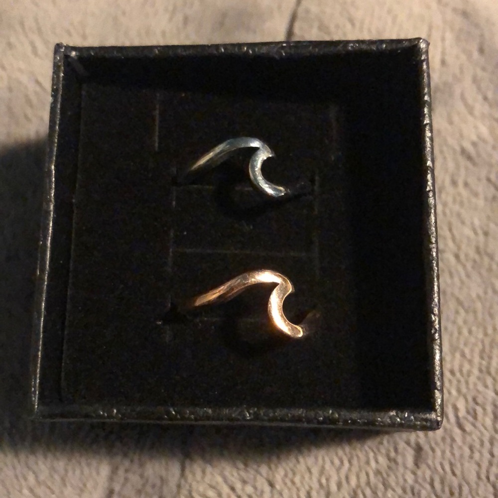 Stainless Steel Womens Wave Rings
